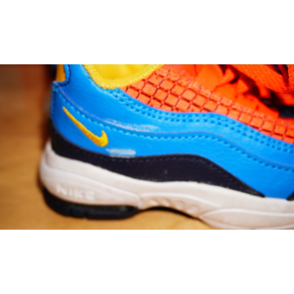 Nike Air Max 95 Toddler Size 4C Bright Crimson Amarillo Blue Kids Shoes - Picture 14 of 16